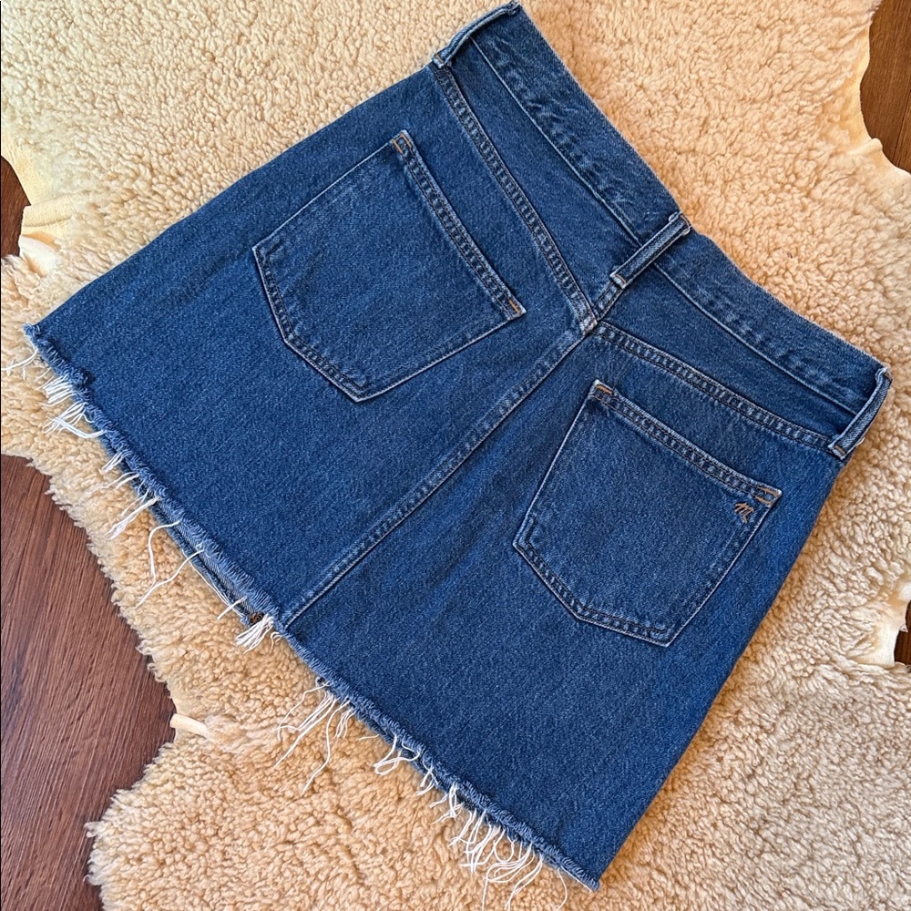 Madewell Denim Mini Skirt Rigid Denim A-Line Size 27 Like New! M1 - Picture 8 of 9